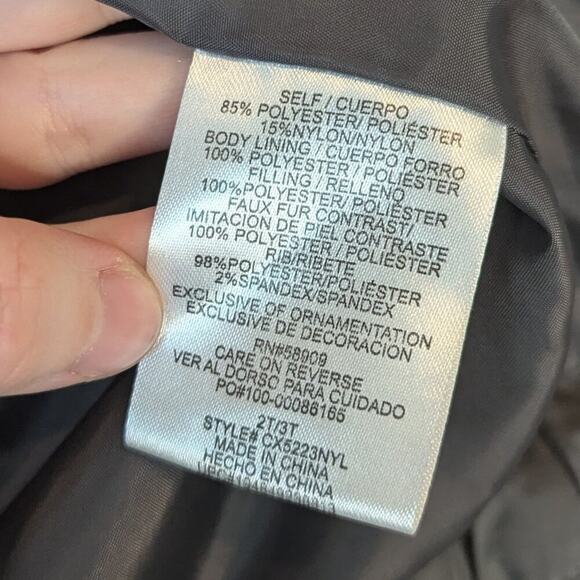 Copper Key Gray Zip Up Toddler Fuzzy Lined Collar Puffer Coat Size 2T/3T - Picture 7 of 9